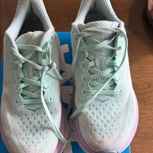 Hoka Mint and Lavender Athletic Shoes